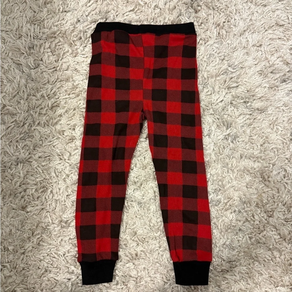 2/$30 Lazy One - Kids Pajama Set - Cream and Red Plaid Print - Sleep in Wild NWT